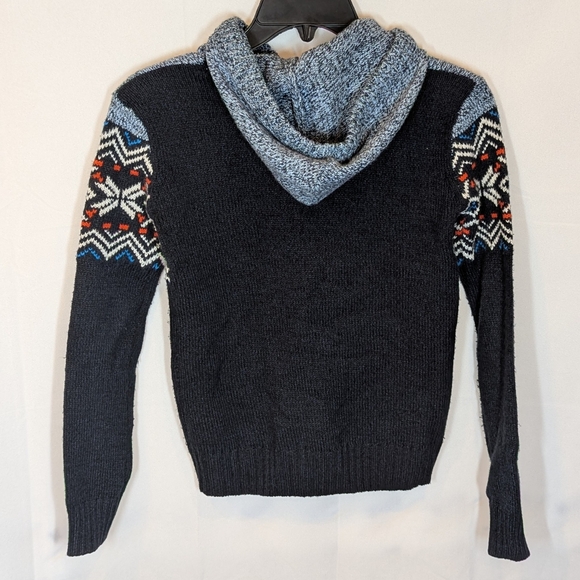 Survival Gear - Boys  Navy Blue Knitted Hoodie Sweater Nordic Style, size S - Picture 2 of 4